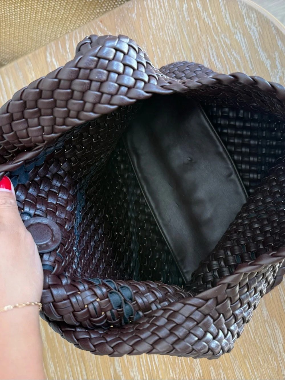 Melie Bianco Johanna Espresso Large Recycled Vegan Shoulder Bag